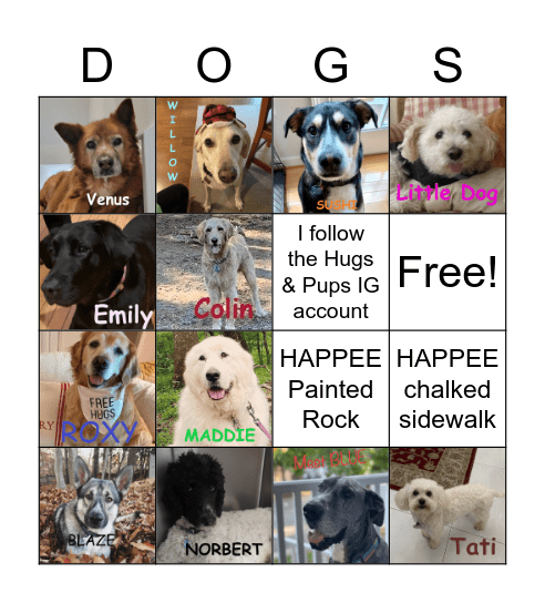 Hugs & Pups DOGGO (2022 Spring Edition) Bingo Card