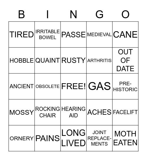 60TH BIRTHDAY BINGO Card