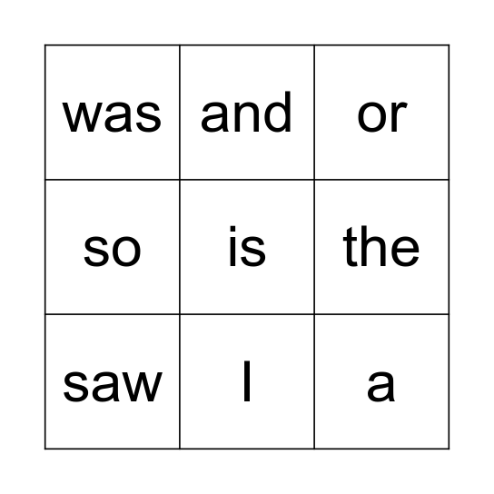 Red Words Bingo Card