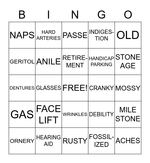 60TH BIRTHDAY BINGO Card