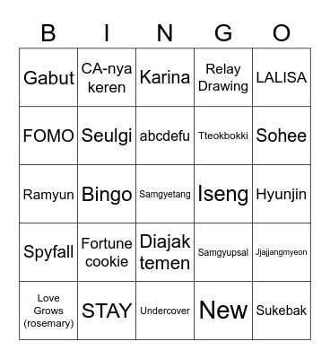 ™ Bingo Card