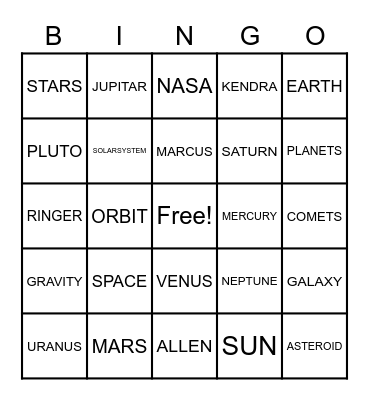 BABY RINGER Bingo Card