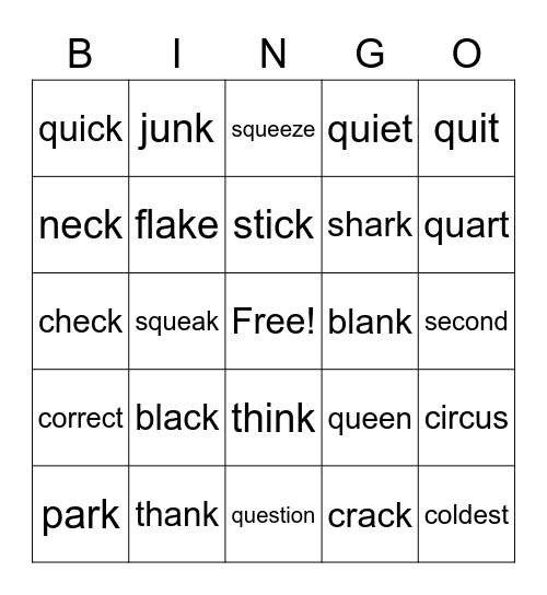 4.18 spelling Bingo Card