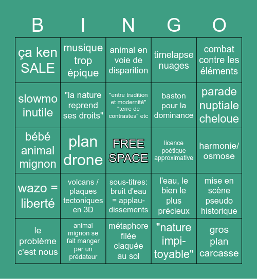 Bingo Docu Bingo Card