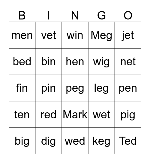 BINGO Card