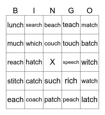 Final CH Bingo Card