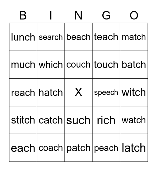Final CH Bingo Card