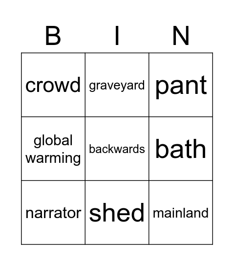 Floodland Bingo Card