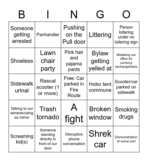 Donald Plaza Bingo Card