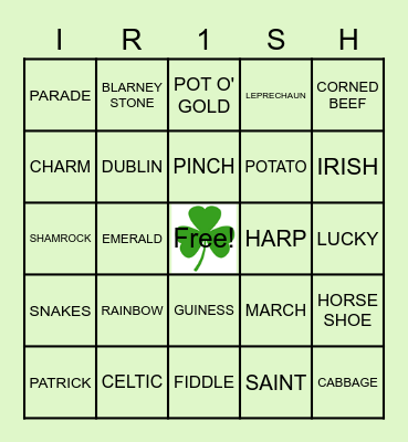 ST PATRICK'S DAY Bingo Card