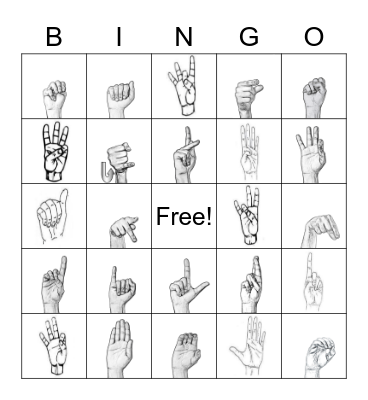 ASL Bingo Card