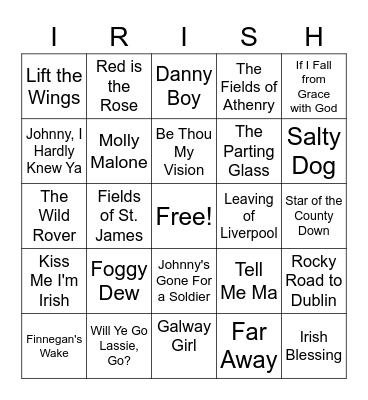 St. Patrick's Day Bingo Card