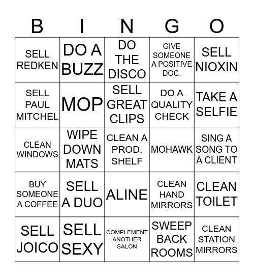 TEAM  Bingo Card