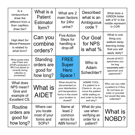 The POWER of Knowing! Bingo Card