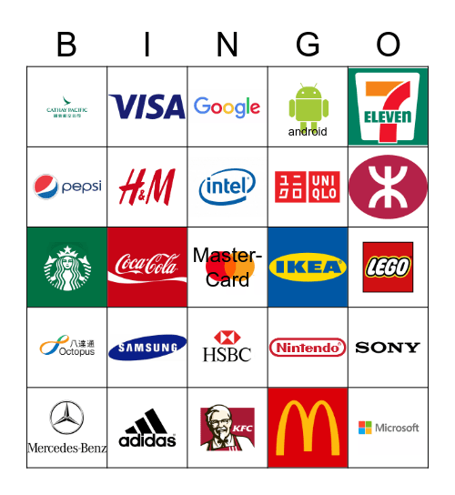 Famous Brands/Logos in HK Bingo Card