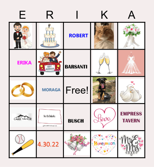 BRIDAL SHOWER BINGO Card