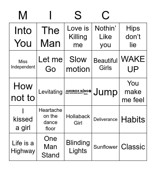 MISC Bingo Card