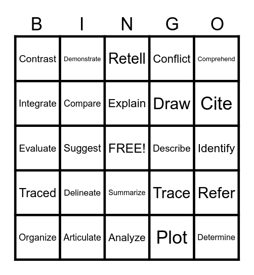 ACAP WORDS BINGO Card