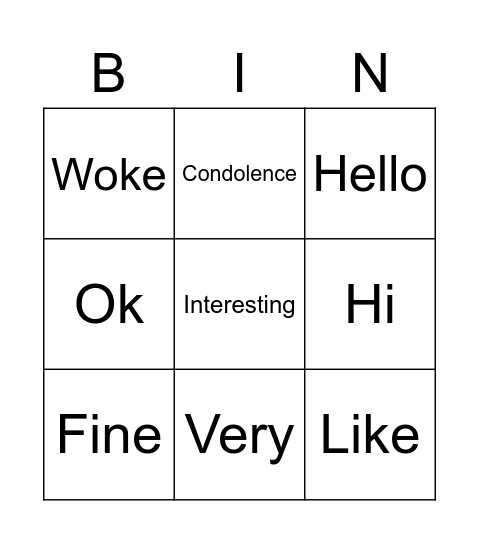Buzzwords Bingo Card