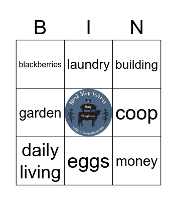 Next Step Farms Bingo Card