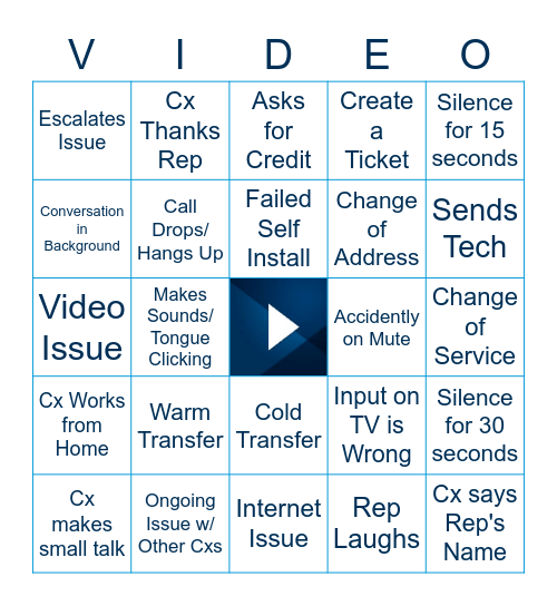 Charter BINGO Card