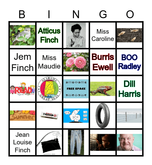 To Kill a Mockingbird Bingo Card