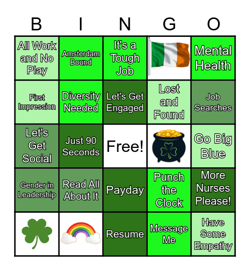 Healthcare HR Week Bingo Card