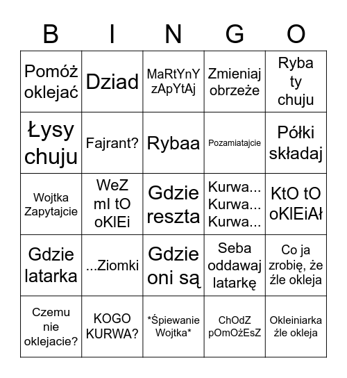 JKM Bingo Card