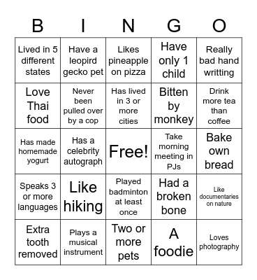 Bingo Card