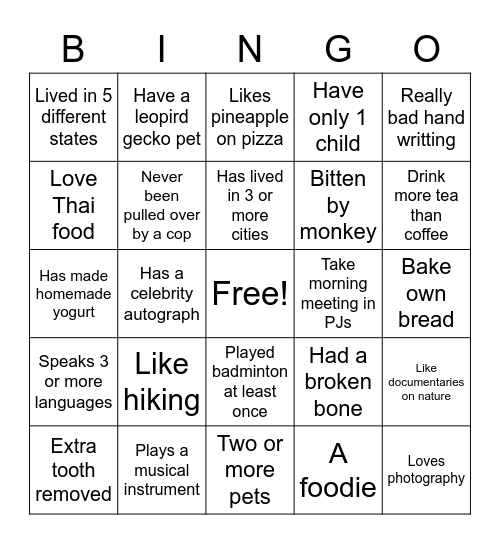 Bingo Card