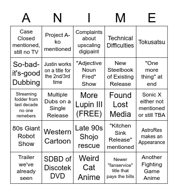 Discotek Day Bingo Card