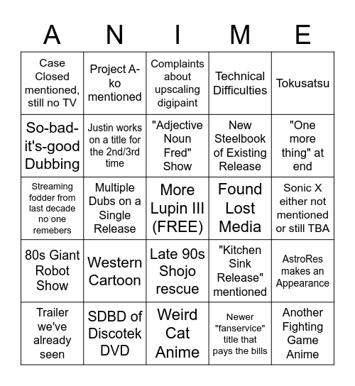 Discotek Day Bingo Card