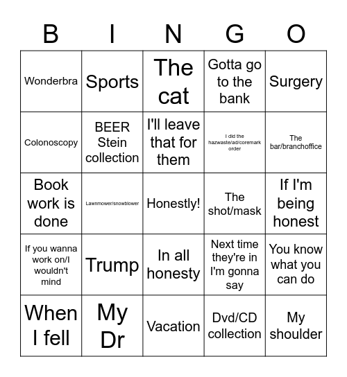 Craigslist Bingo Card