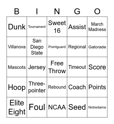 March Madness Bingo Card