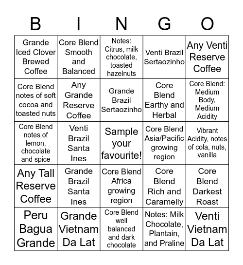 Clover Bingo! Bingo Card