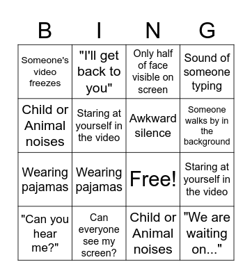 Conference Call Bingo Card