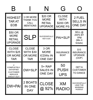 4G BINGO Card