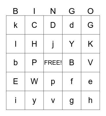 Alphabet Bingo Card