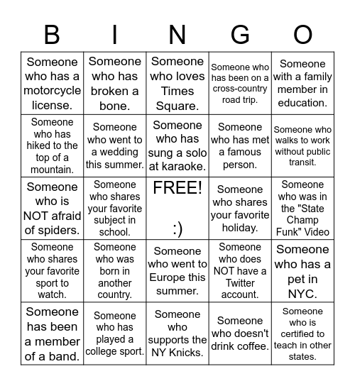 Morning Bingo #3 Bingo Card