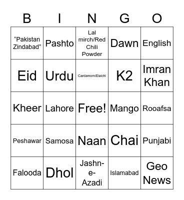 Desi Bingo - PSA 2021-2022 Bingo Card