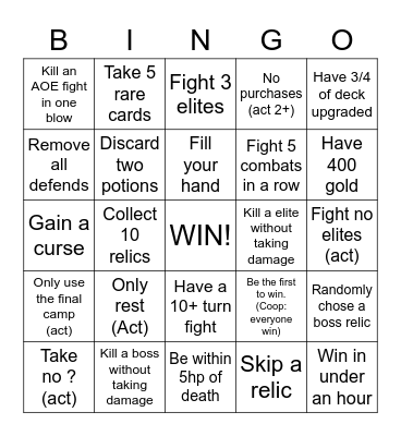SPIRE WITH FRIENDS BINGO Card