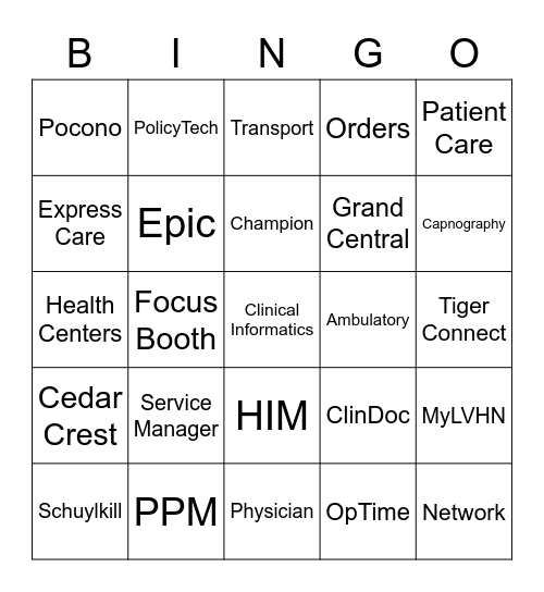 CI BINGO Card