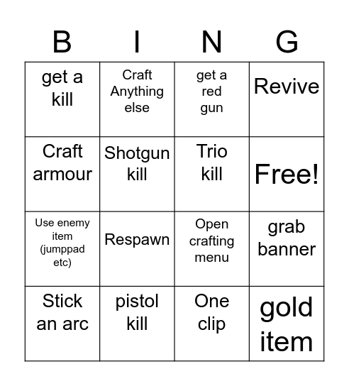 Apex bingo Card