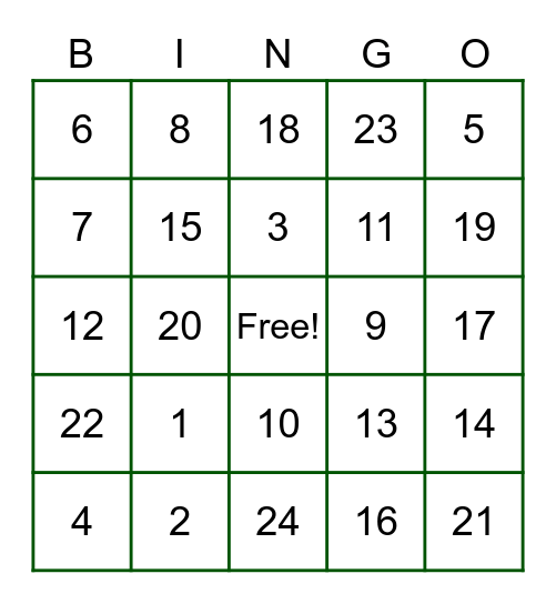 Math Olympics 2022 Bingo Card