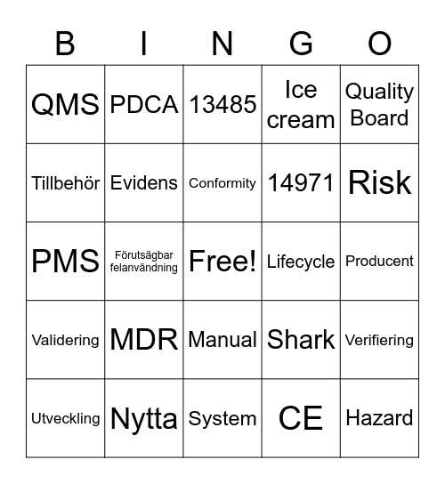 MDR Bingo Card