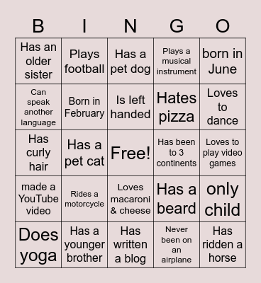 ROUND 1 Bingo Card