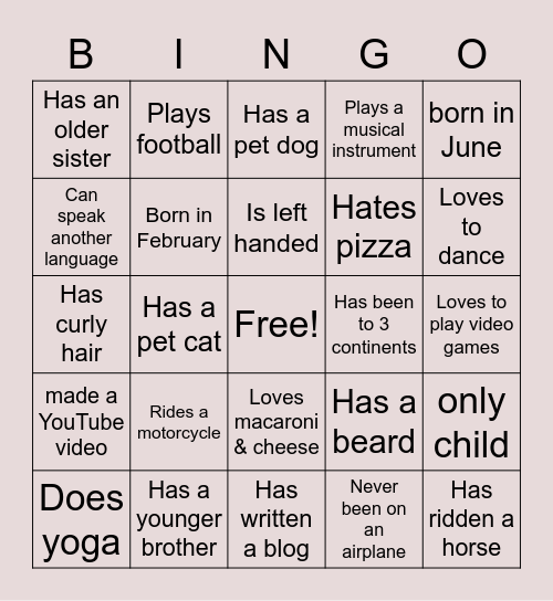 ROUND 1 Bingo Card