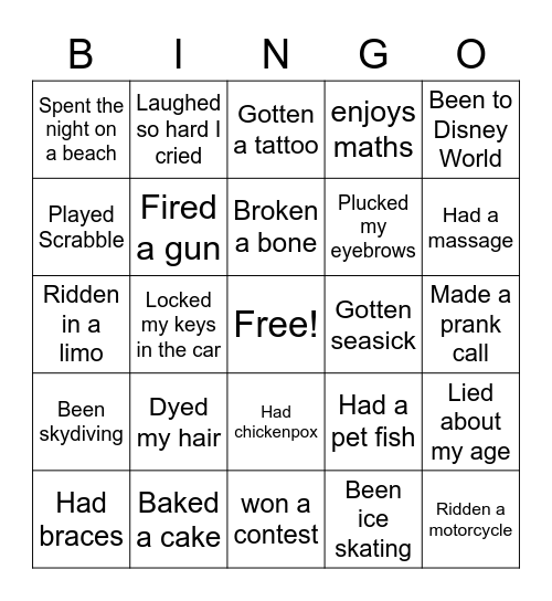 ROUND 2 Bingo Card