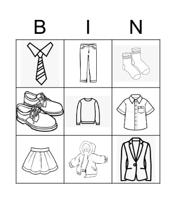 school uniform Bingo Card