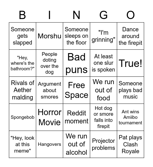 March 22nd Bingo! Bingo Card